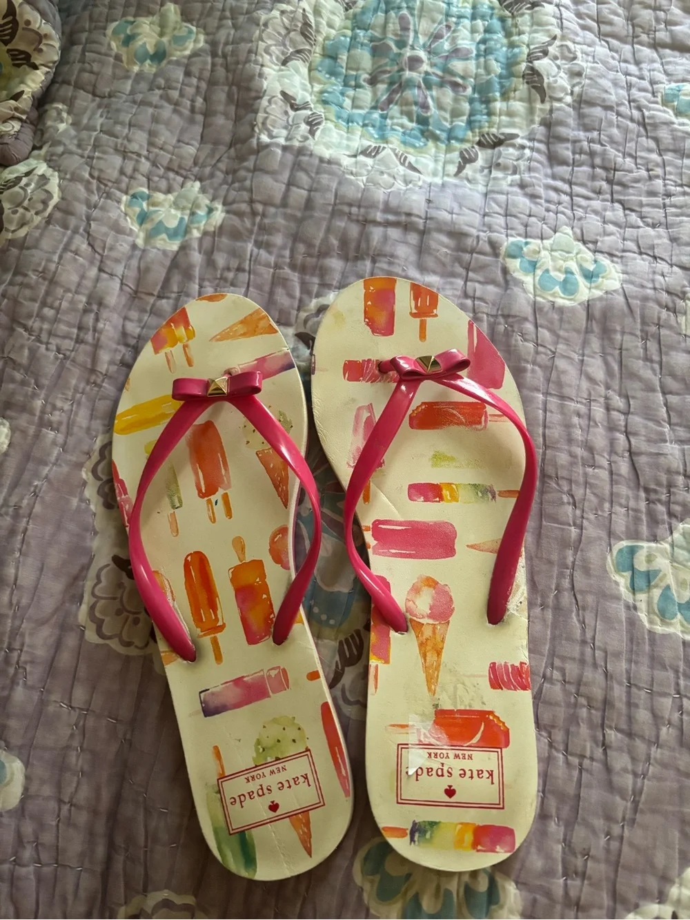 kate spade Pink Strap Ice Cream & Popsicle Print Flip Flops